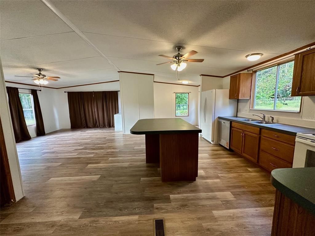 Interior, Kitchen, Wood Texture Flooring