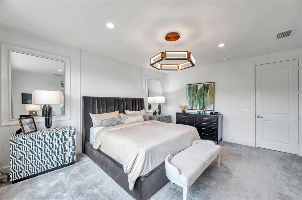 Bedroom, Interior, Pendant Lights, Recessed Lighting