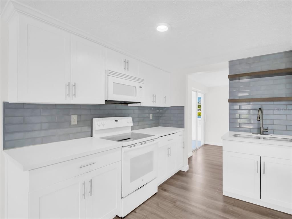 Interior, Kitchen, Recessed Lighting, Wood Texture Flooring