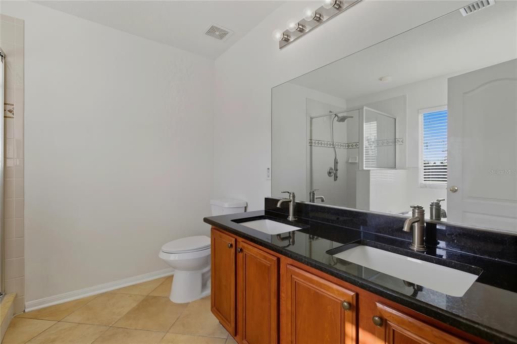 Bathroom, Dual Sink Vanities, Glass Shower, Interior