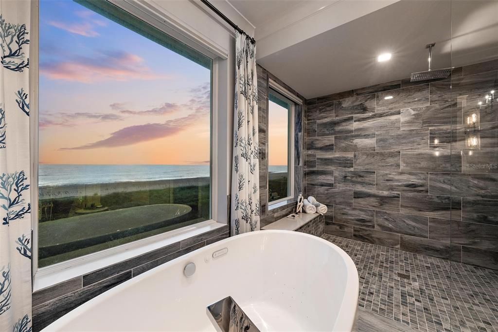 Bathroom, Free Standing Baths, Interior, Recessed Lighting, Water, Wooden Walls