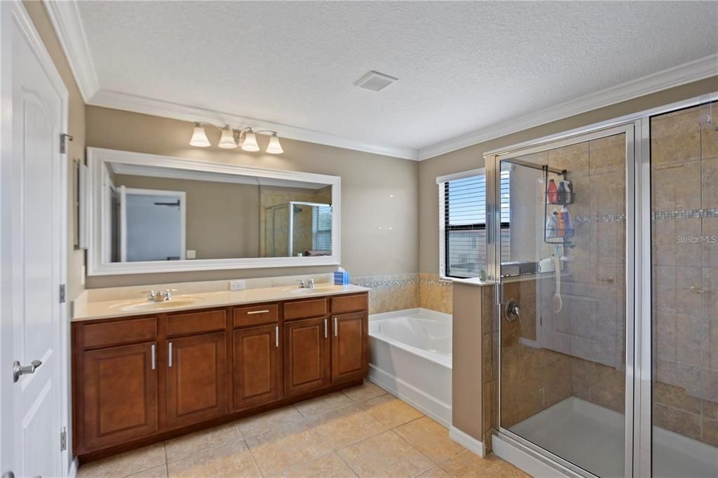 Bathroom, Dual Sink Vanities, Glass Shower, Interior