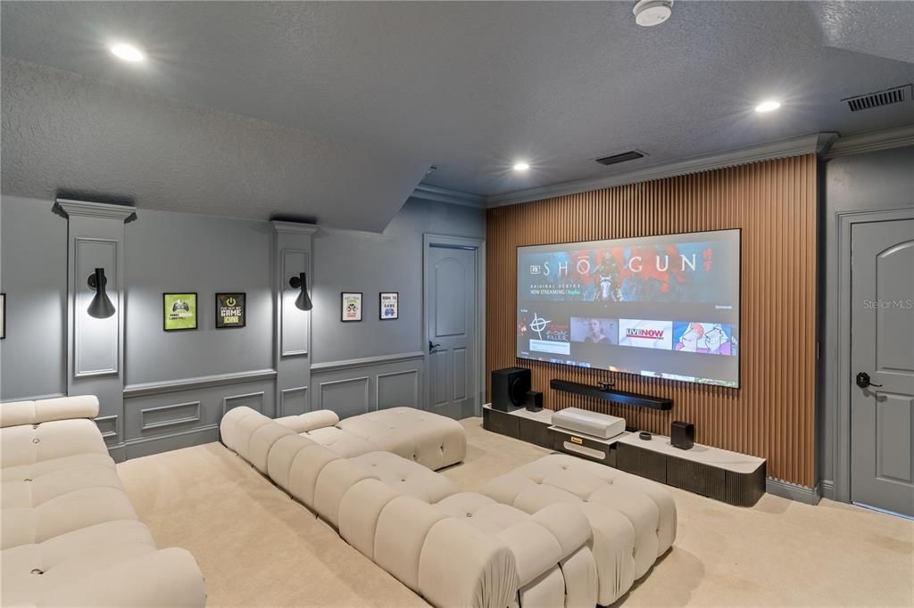 Interior, Projection Screen, Recessed Lighting, Theatre Room