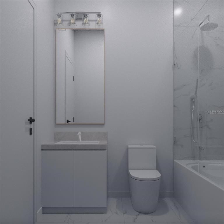 Bathroom, Glass Shower, Interior, Marble, Marble Walls