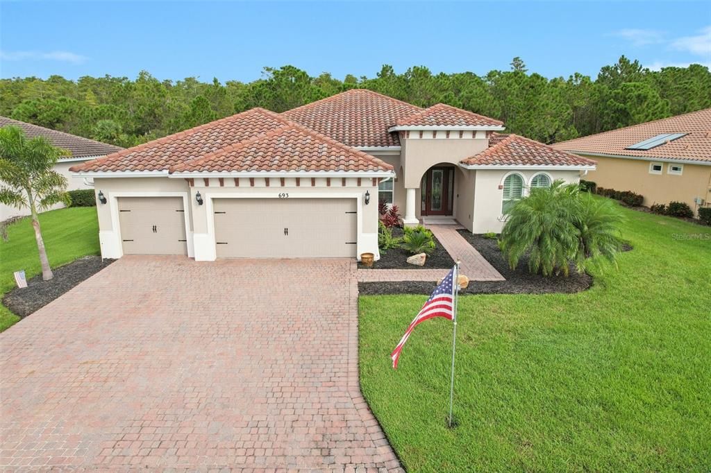 Attached, Backyard, Exterior, Facade, Mediterranean