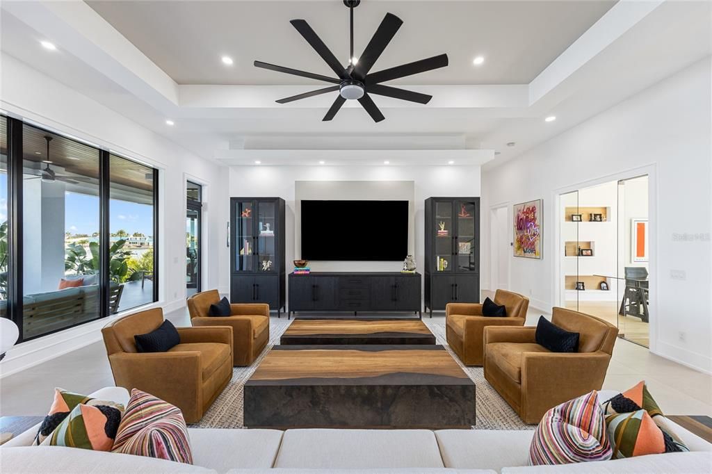 Interior, Living room, Recessed Lighting