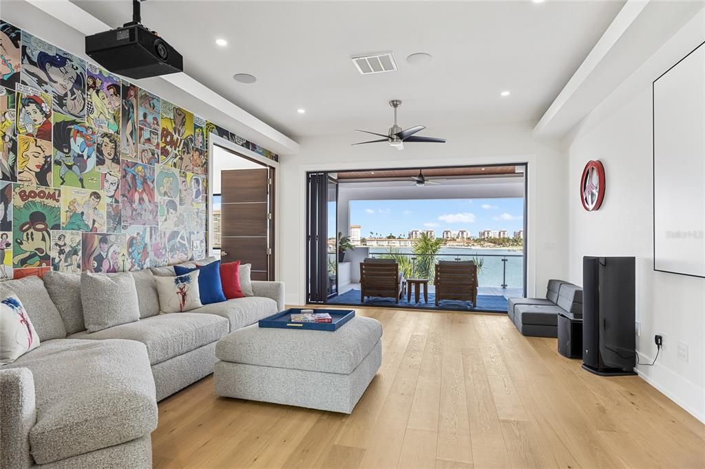 Interior, Living room, Recessed Lighting, Water, Wood Texture Flooring