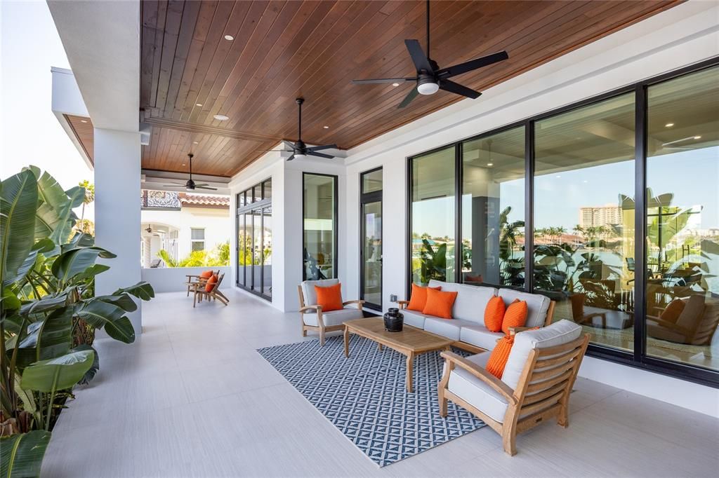 Interior, Living room, Recessed Lighting, Wooden Ceilings