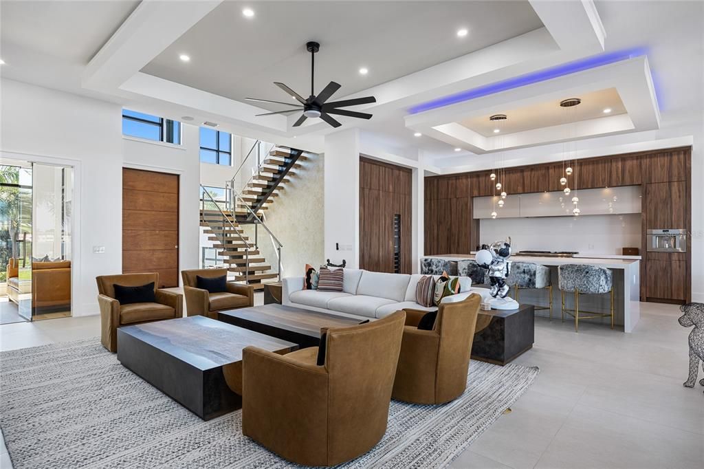 Interior, Kitchen, Living room, Pendant Lights, Recessed Lighting