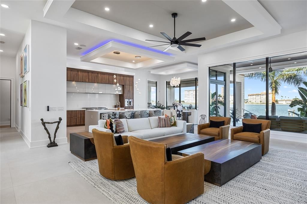 Interior, Kitchen, Living room, Pendant Lights, Recessed Lighting, Water