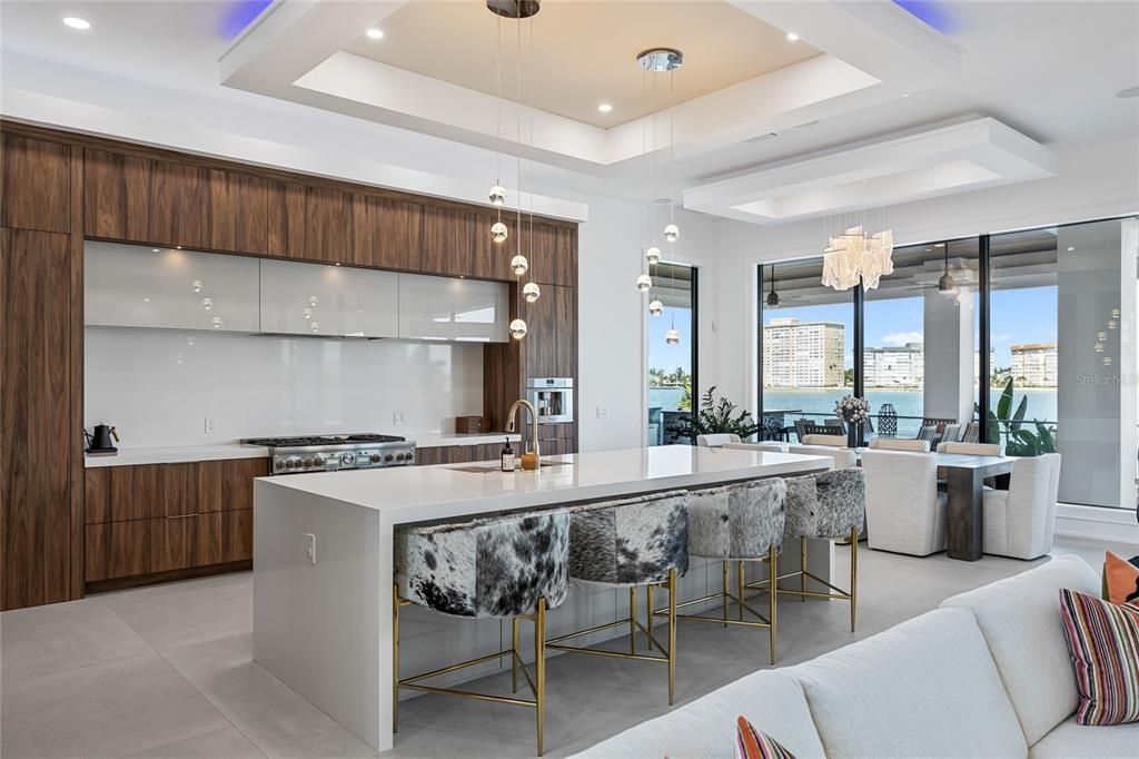 Interior, Kitchen, Pendant Lights, Recessed Lighting, Stainless Steel Appliances, Water