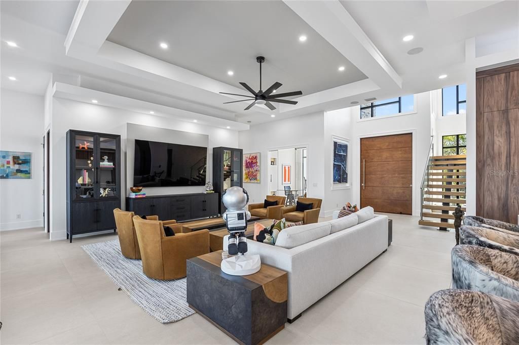 Interior, Living room, Recessed Lighting