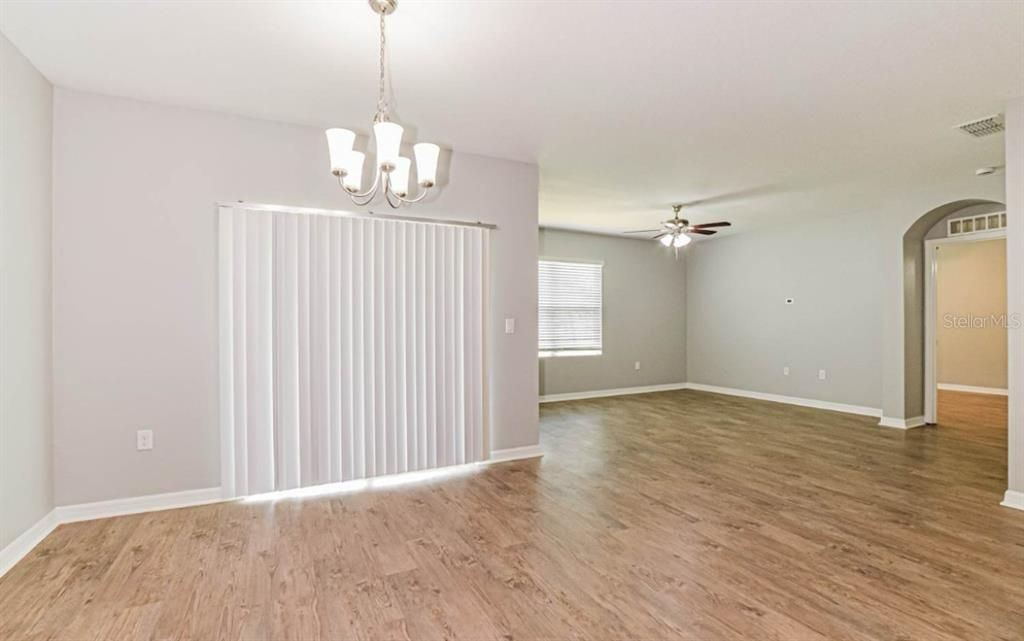 Chandelier, Empty room, Interior, Wood Texture Flooring