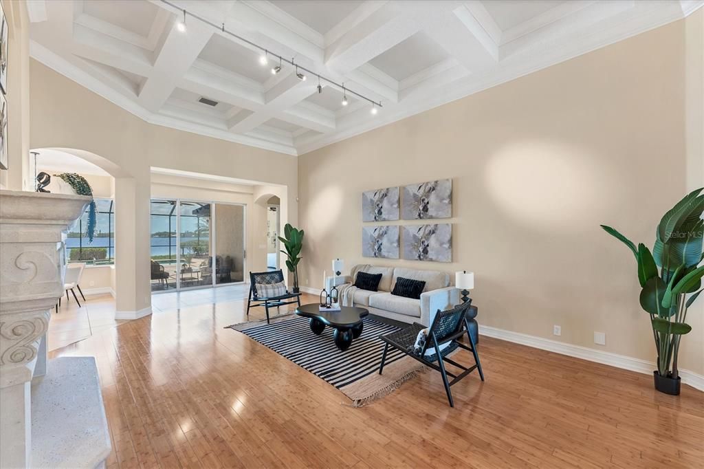 Fireplace, Interior, Living room, Wood Texture Flooring