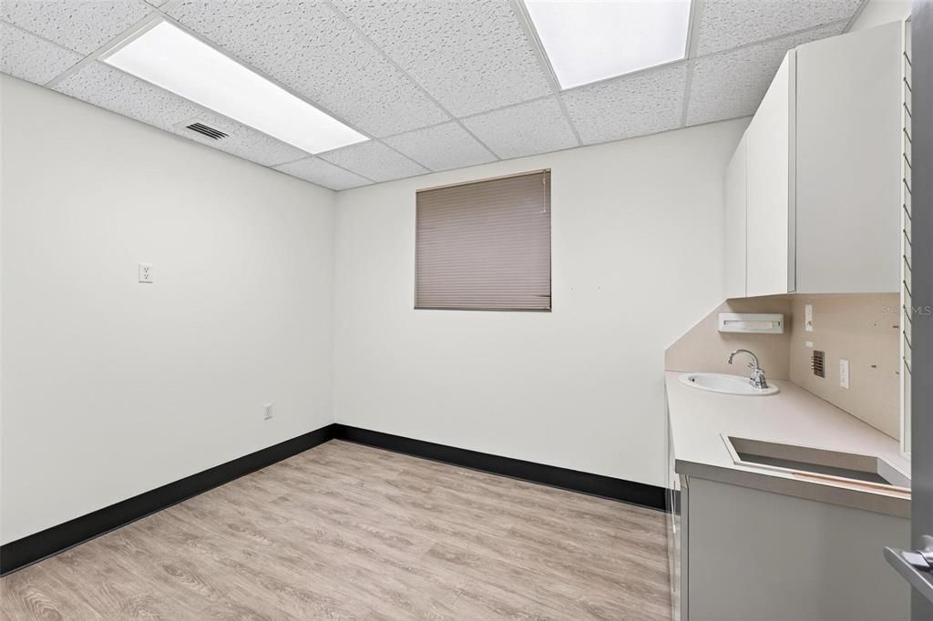 Empty room, Interior, Kitchen, Recessed Lighting, Wood Texture Flooring