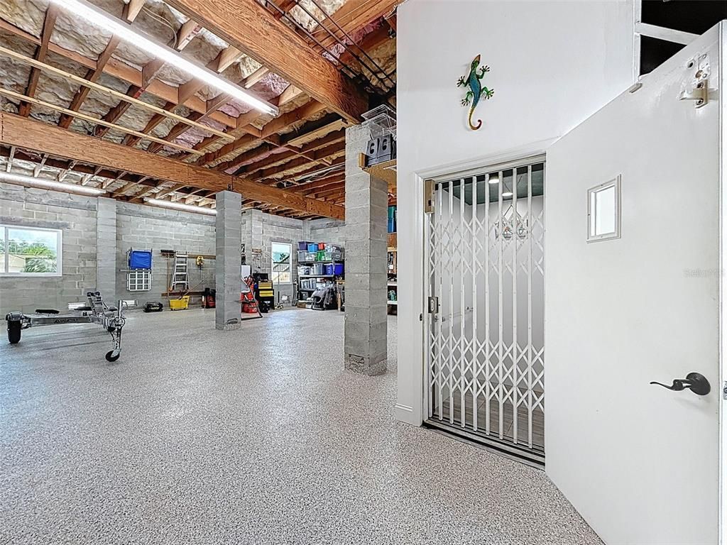 Fitness Equipment, Interior, Stone Walls, Wooden Beams