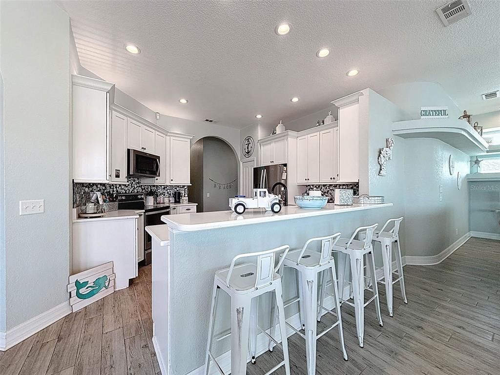 Interior, Kitchen, Recessed Lighting, Wood Texture Flooring