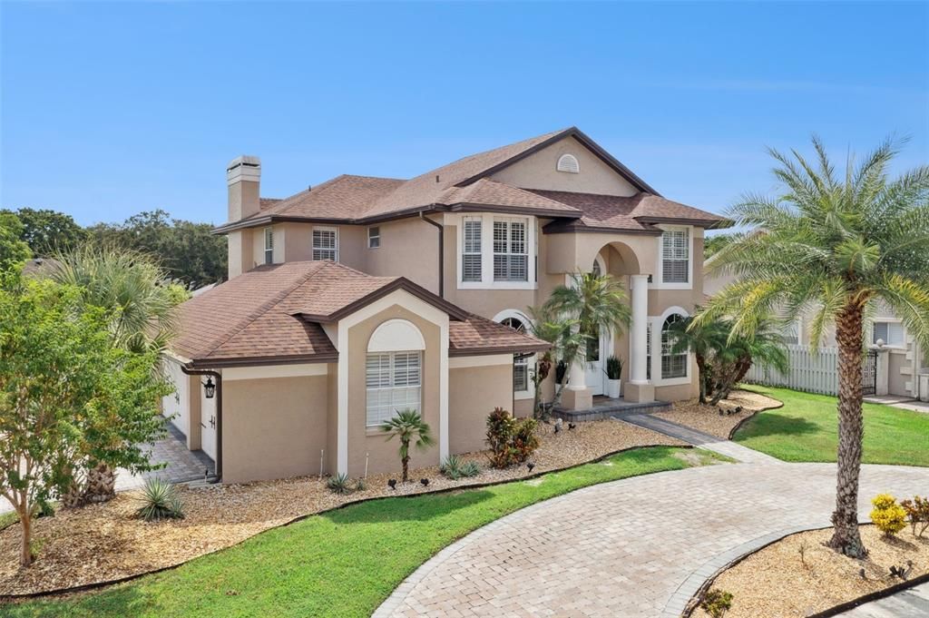 Attached, Backyard, Exterior, Facade, Mediterranean