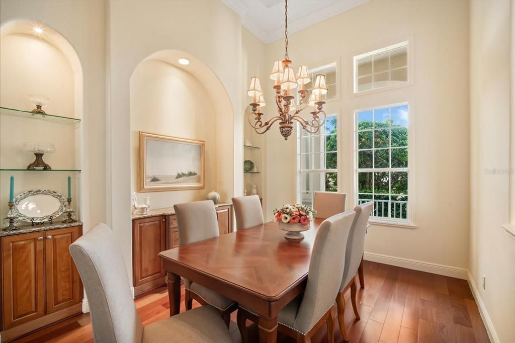 Chandelier, Dining room, Interior, Wood Texture Flooring