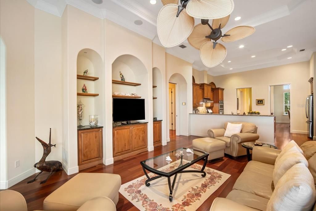 Interior, Kitchen, Living room, Recessed Lighting, Wood Texture Flooring