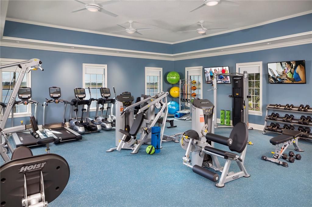 Fitness Equipment, Gym, Interior, Recessed Lighting
