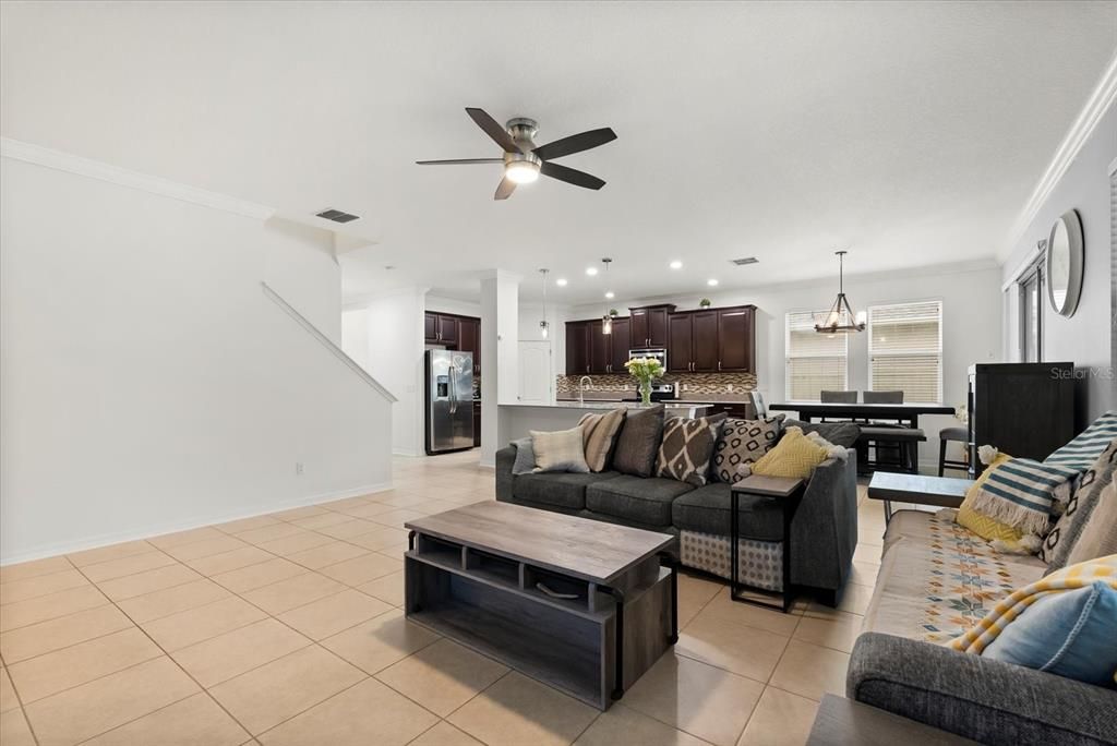 Dining room, Interior, Kitchen, Living room, Pendant Lights, Recessed Lighting