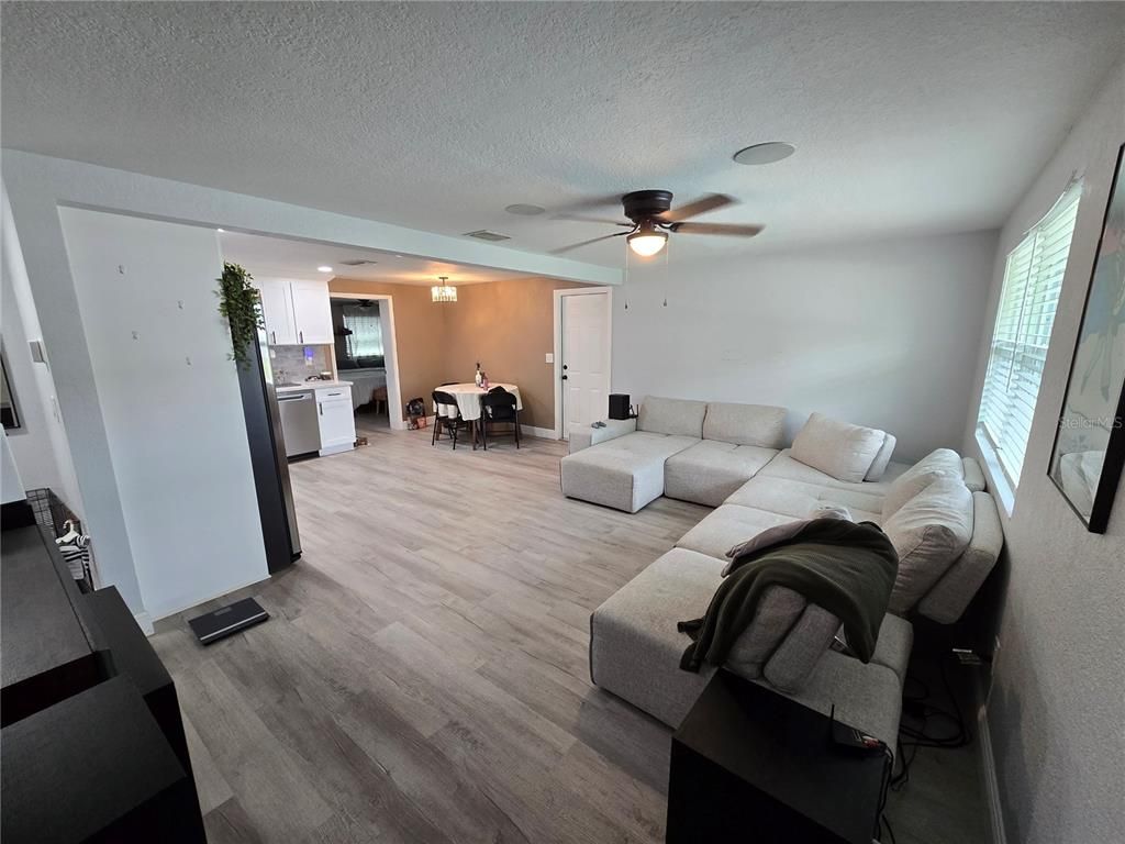Dining room, Interior, Kitchen, Living room, Wood Texture Flooring