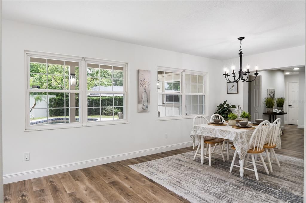 Chandelier, Dining room, Interior, Wood Texture Flooring