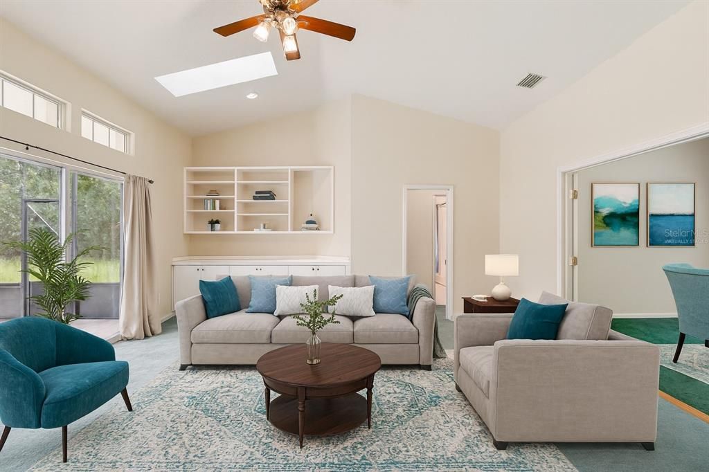 Interior, Living room, Recessed Lighting