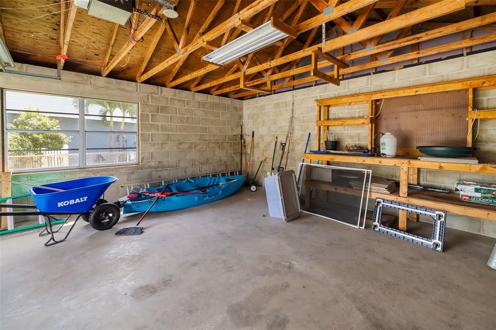 Garage, Interior, Stone Walls, Wooden Beams, Wooden Ceilings