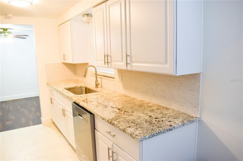 Interior, Kitchen, Marble, Wood Texture Flooring