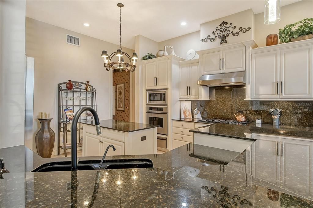 Chandelier, Interior, Kitchen, Pendant Lights, Recessed Lighting, Stainless Steel Appliances
