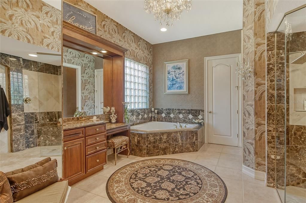 Bathroom, Chandelier, Interior, Recessed Lighting