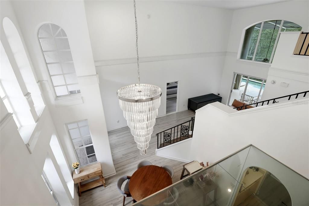 Chandelier, Interior, Wood Texture Flooring