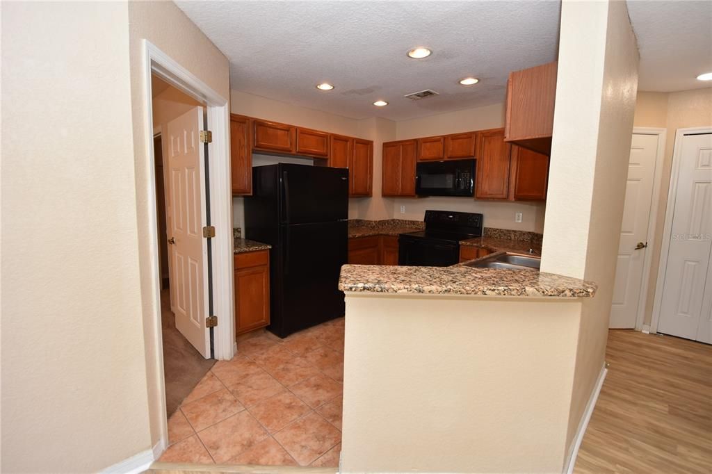 Interior, Kitchen, Recessed Lighting, Wood Texture Flooring
