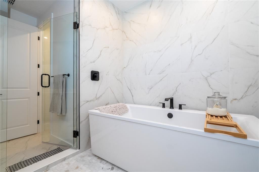 Bathroom, Glass Shower, Interior, Marble Walls
