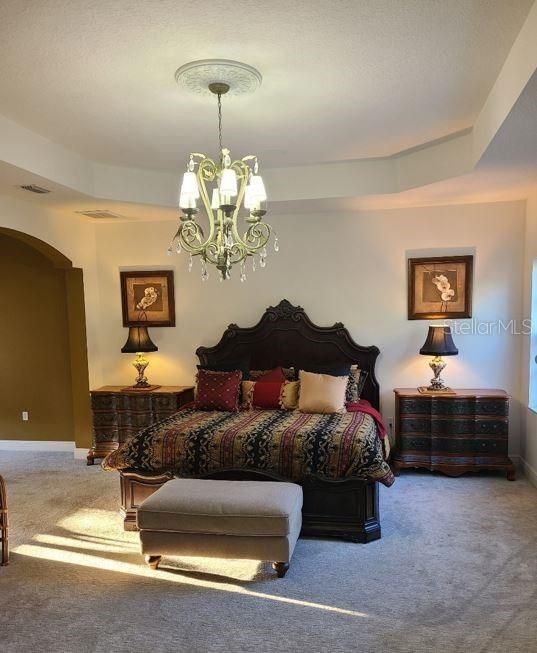 Bedroom, Chandelier, Interior