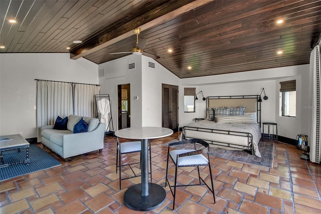 Bedroom, Interior, Recessed Lighting, Wooden Ceilings