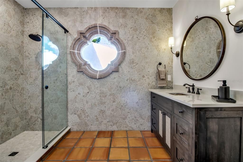 Bathroom, Dual Sink Vanities, Glass Shower, Interior