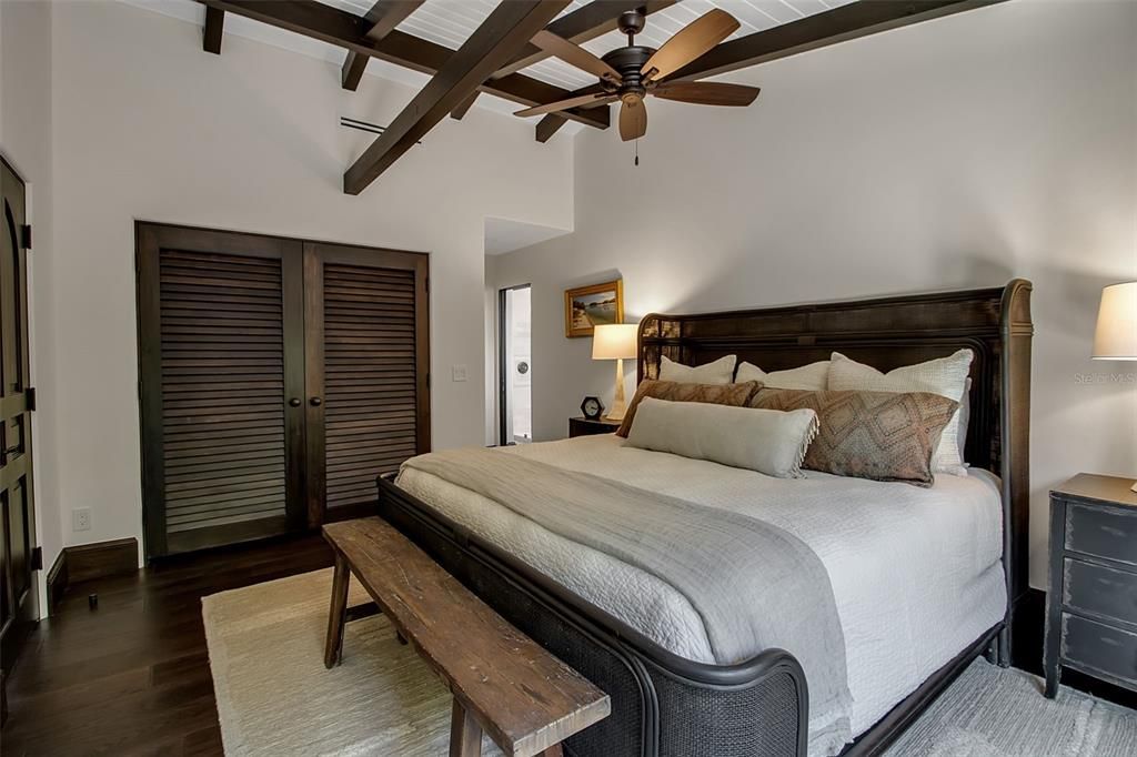 Bedroom, Interior, Wooden Beams, Wood Texture Flooring