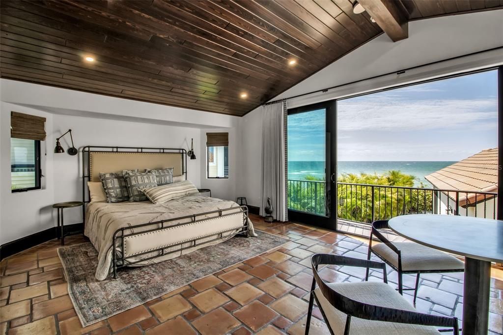 Bedroom, Interior, Recessed Lighting, Water, Wooden Beams, Wooden Ceilings