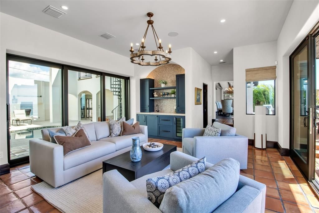 Chandelier, Interior, Living room, Recessed Lighting