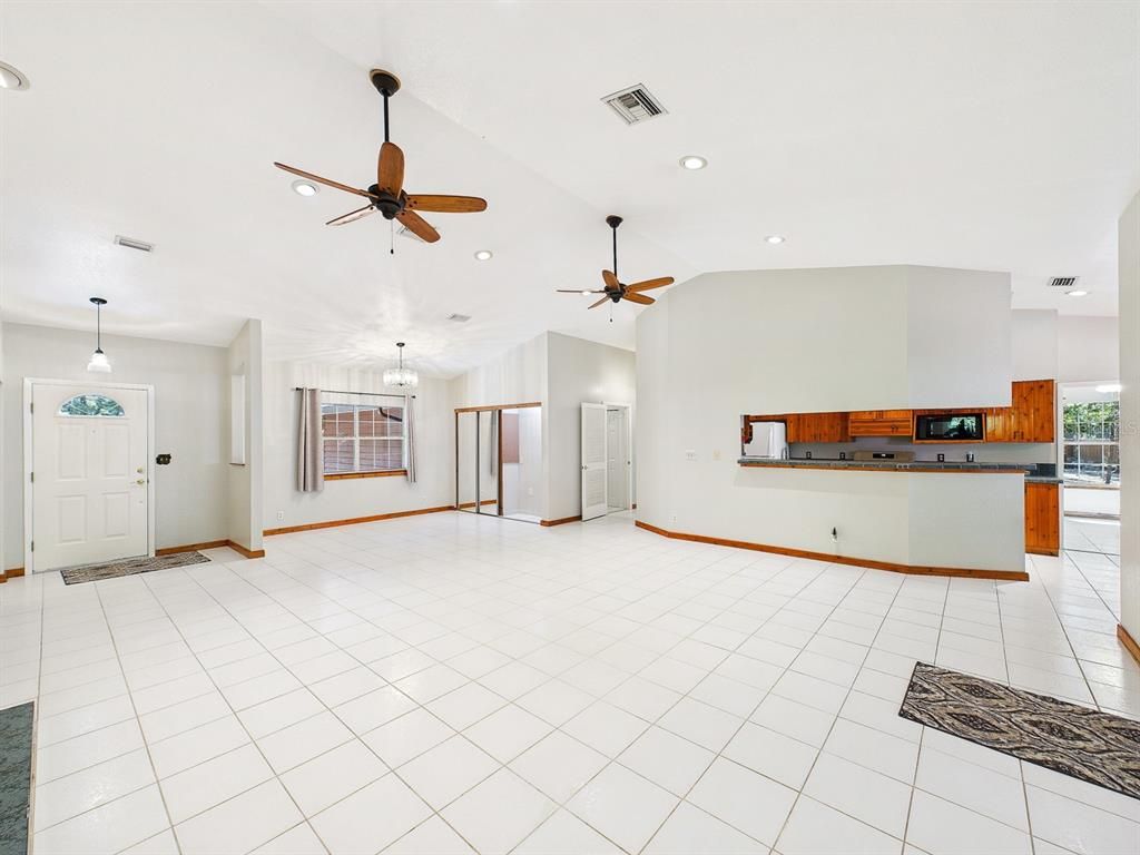 Empty room, Interior, Kitchen, Pendant Lights, Recessed Lighting