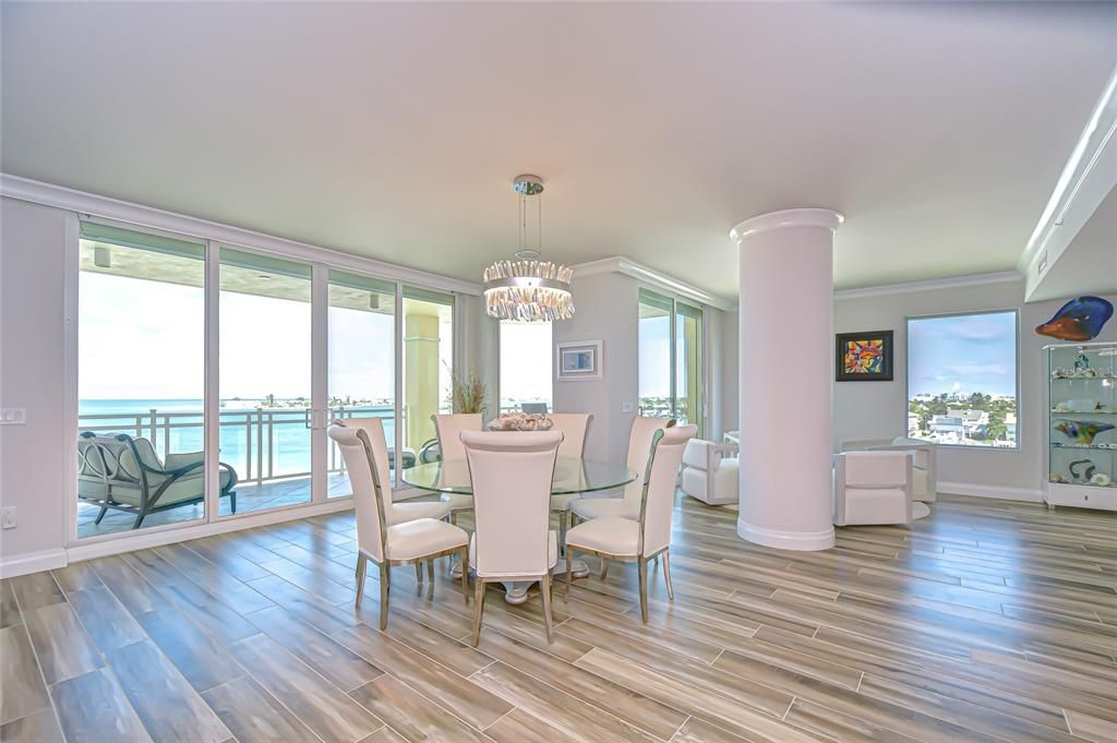 Chandelier, Dining room, Interior, Water, Wood Texture Flooring
