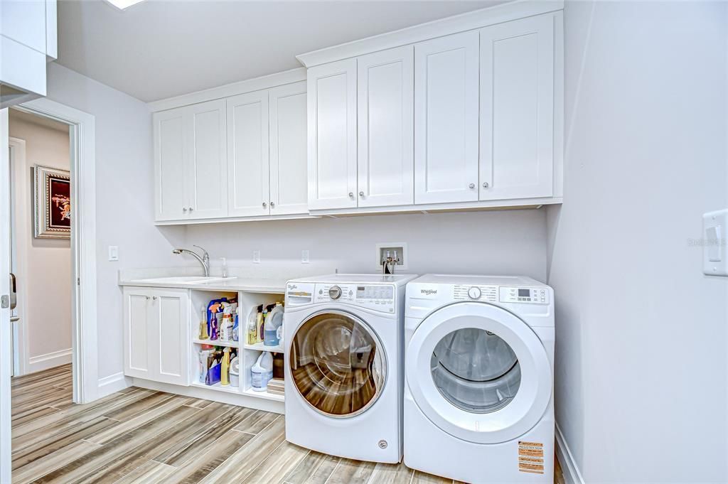 Interior, Washer, Wood Texture Flooring