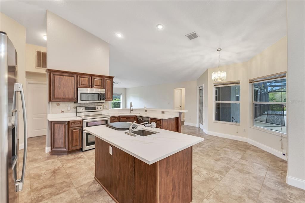 Interior, Kitchen, Pendant Lights, Recessed Lighting, Stainless Steel Appliances