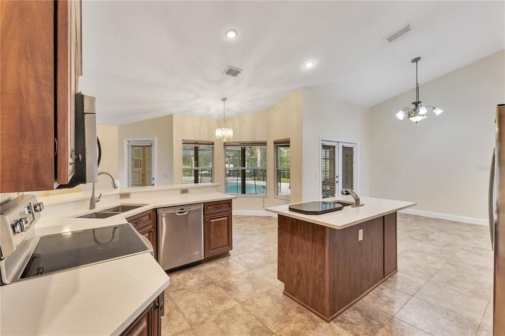 Chandelier, Interior, Kitchen, Pendant Lights, Recessed Lighting