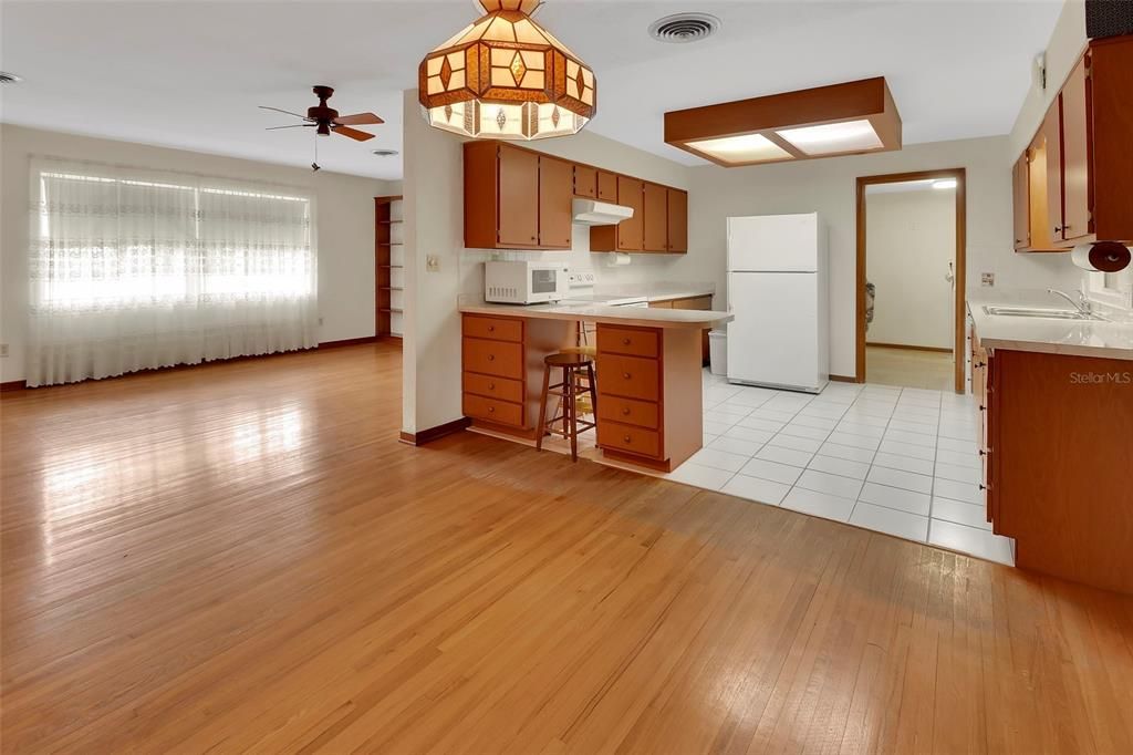 Interior, Kitchen, Wood Texture Flooring