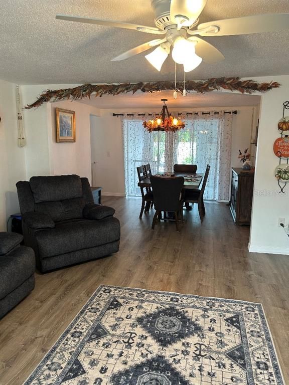 Chandelier, Dining room, Interior, Wood Texture Flooring