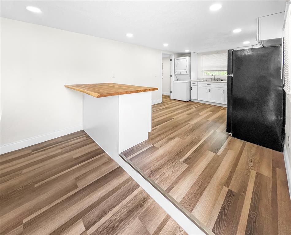 Interior, Kitchen, Recessed Lighting, Wood Texture Flooring